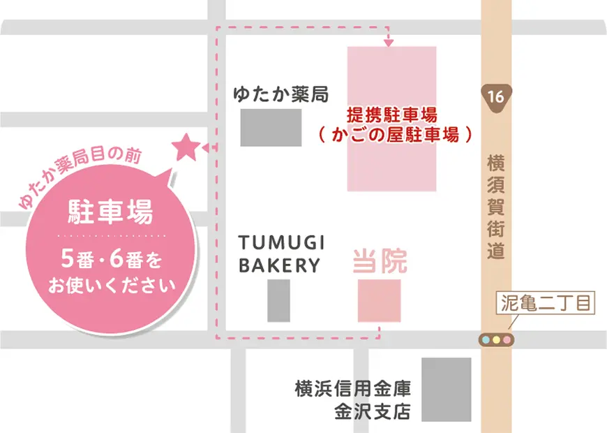 もあ歯科の駐車場の案内図